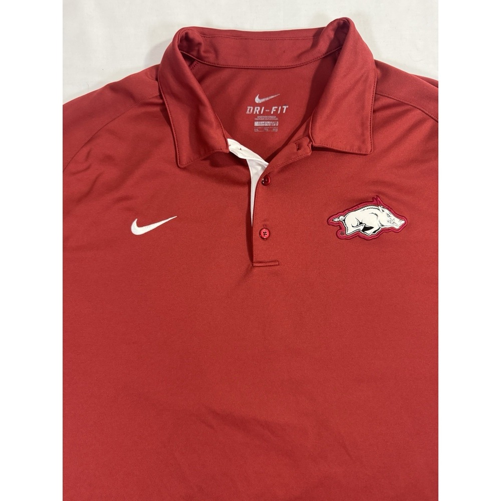 Arkansas Razorbacks Shirt Mens 2XL Red NCAA Football Dri-FIT Polo Golf Nike